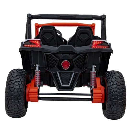 JOKO Elektrické autíčko BUGGY UTV X3 Off-Road 24V 4x200W, Dvojmiestne kožené sedadlo, nosnosť 90kg, penové kolesá, oranžové