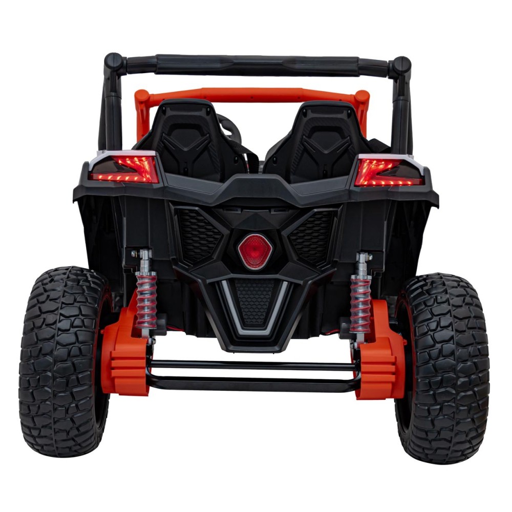JOKO Elektrické autíčko BUGGY UTV X3 Off-Road 24V 4x200W, Dvojmiestne kožené sedadlo, nosnosť 90kg, penové kolesá, oranžové