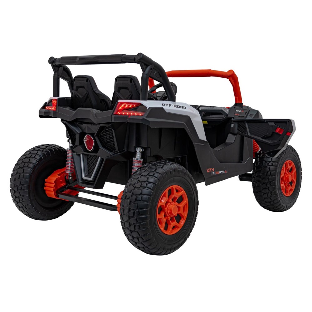 JOKO Elektrické autíčko BUGGY UTV X3 Off-Road 24V 4x200W, Dvojmiestne kožené sedadlo, nosnosť 90kg, penové kolesá, oranžové