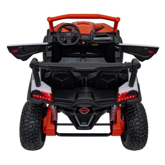 JOKO Elektrické autíčko BUGGY UTV X3 Off-Road 24V 4x200W, Dvojmiestne kožené sedadlo, nosnosť 90kg, penové kolesá, oranžové