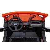 JOKO Elektrické autíčko BUGGY UTV X3 Off-Road 24V 4x200W, Dvojmiestne kožené sedadlo, nosnosť 90kg, penové kolesá, oranžové