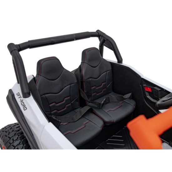 JOKO Elektrické autíčko BUGGY UTV X3 Off-Road 24V 4x200W, Dvojmiestne kožené sedadlo, nosnosť 90kg, penové kolesá, oranžové