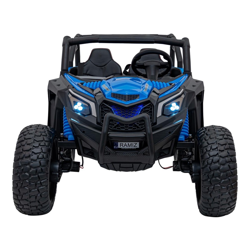 JOKO Elektrické autíčko BUGGY UTV X3 Off-Road 24V 4x200W, Dvojmiestne kožené sedadlo, nosnosť 90kg, penové kolesá, modré