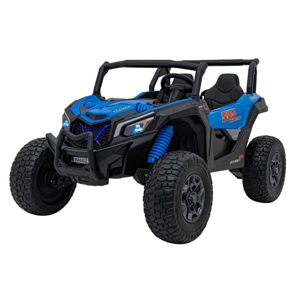 JOKO Elektrické autíčko BUGGY UTV X3 Off-Road 24V 4x200W, Dvojmiestne kožené sedadlo, nosnosť 90kg, penové kolesá, modré