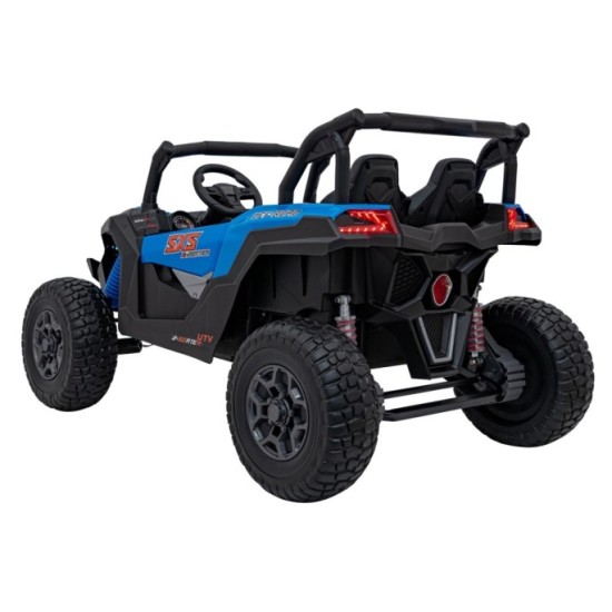 JOKO Elektrické autíčko BUGGY UTV X3 Off-Road 24V 4x200W, Dvojmiestne kožené sedadlo, nosnosť 90kg, penové kolesá, modré