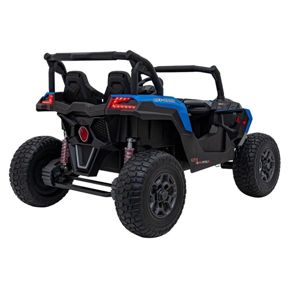 JOKO Elektrické autíčko BUGGY UTV X3 Off-Road 24V 4x200W, Dvojmiestne kožené sedadlo, nosnosť 90kg, penové kolesá, modré