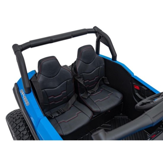 JOKO Elektrické autíčko BUGGY UTV X3 Off-Road 24V 4x200W, Dvojmiestne kožené sedadlo, nosnosť 90kg, penové kolesá, modré