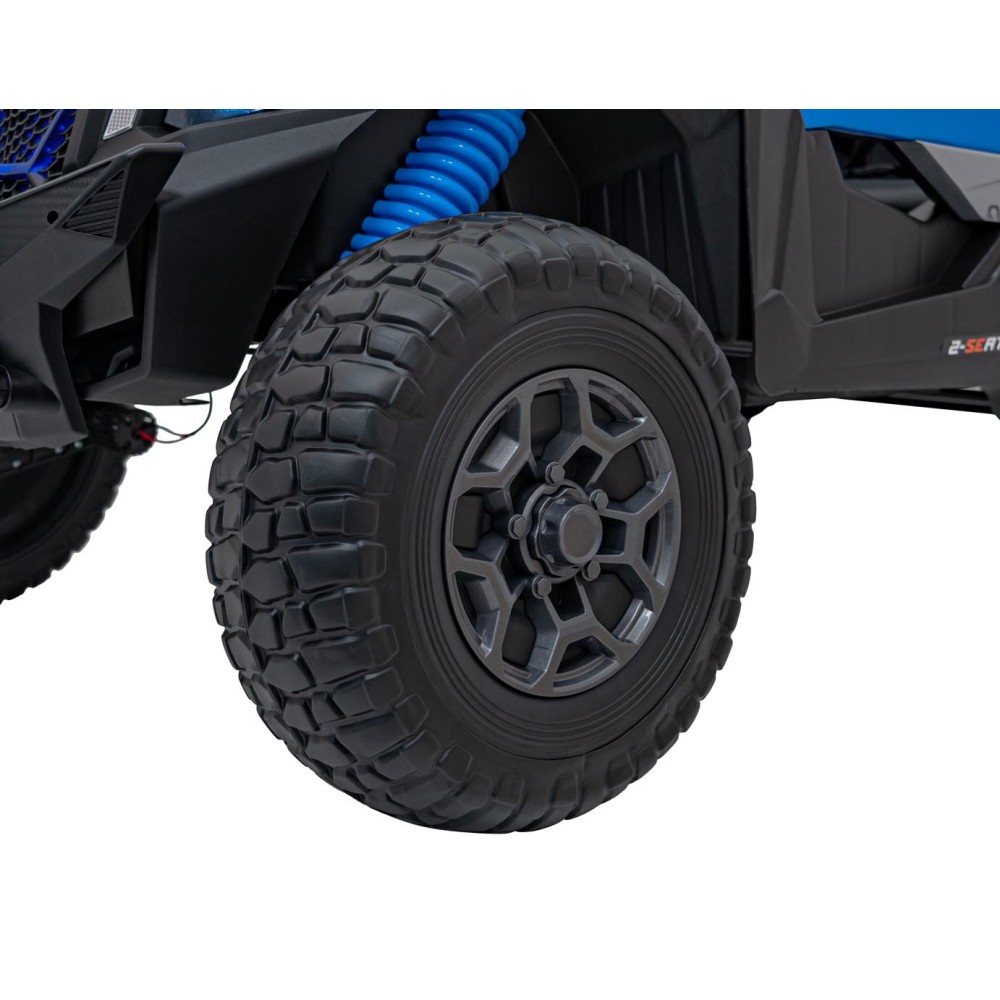 JOKO Elektrické autíčko BUGGY UTV X3 Off-Road 24V 4x200W, Dvojmiestne kožené sedadlo, nosnosť 90kg, penové kolesá, modré