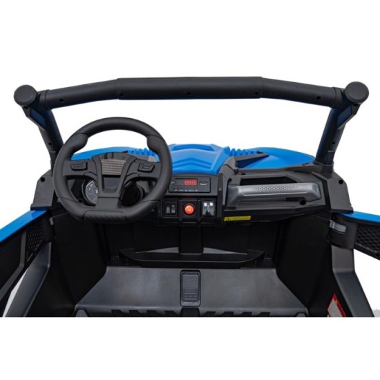 JOKO Elektrické autíčko BUGGY UTV X3 Off-Road 24V 4x200W, Dvojmiestne kožené sedadlo, nosnosť 90kg, penové kolesá, modré
