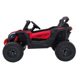 JOKO Elektrické autíčko BUGGY ATV CAN-AM Maverick, 4x200W 24V, Penové kolesá, kožené sedadlo, FM rádio, červené