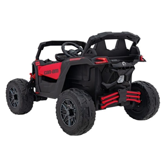 JOKO Elektrické autíčko BUGGY ATV CAN-AM Maverick, 4x200W 24V, Penové kolesá, kožené sedadlo, FM rádio, červené