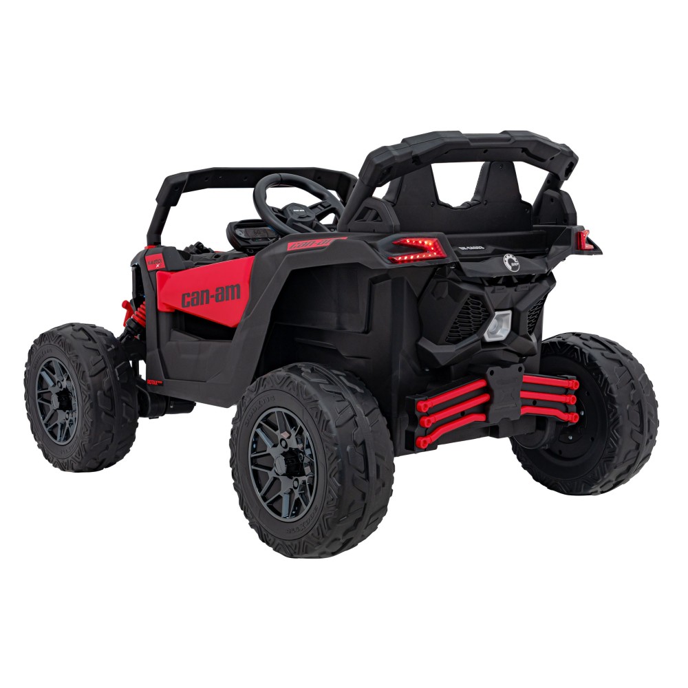 JOKO Elektrické autíčko BUGGY ATV CAN-AM Maverick, 4x200W 24V, Penové kolesá, kožené sedadlo, FM rádio, červené
