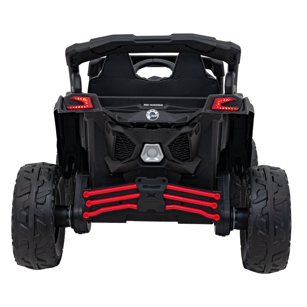 JOKO Elektrické autíčko BUGGY ATV CAN-AM Maverick, 4x200W 24V, Penové kolesá, kožené sedadlo, FM rádio, červené