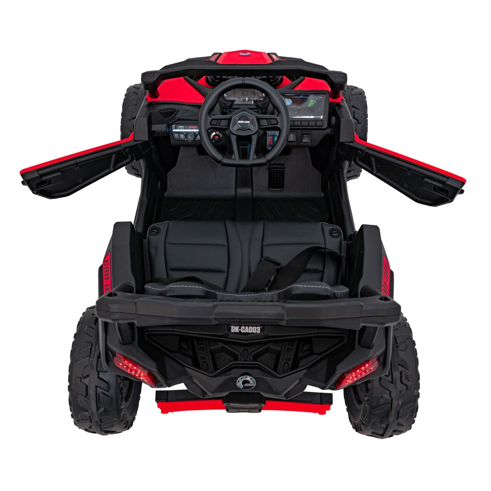 JOKO Elektrické autíčko BUGGY ATV CAN-AM Maverick, 4x200W 24V, Penové kolesá, kožené sedadlo, FM rádio, červené