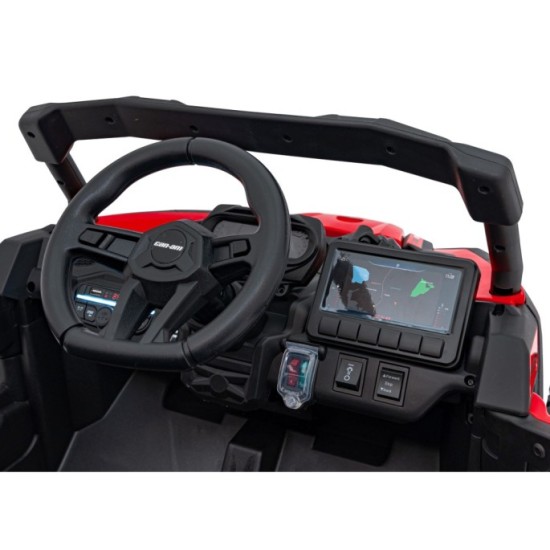 JOKO Elektrické autíčko BUGGY ATV CAN-AM Maverick, 4x200W 24V, Penové kolesá, kožené sedadlo, FM rádio, červené