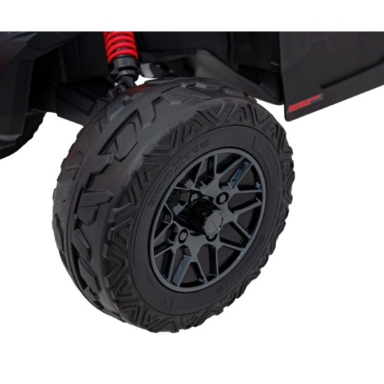 JOKO Elektrické autíčko BUGGY ATV CAN-AM Maverick, 4x200W 24V, Penové kolesá, kožené sedadlo, FM rádio, červené
