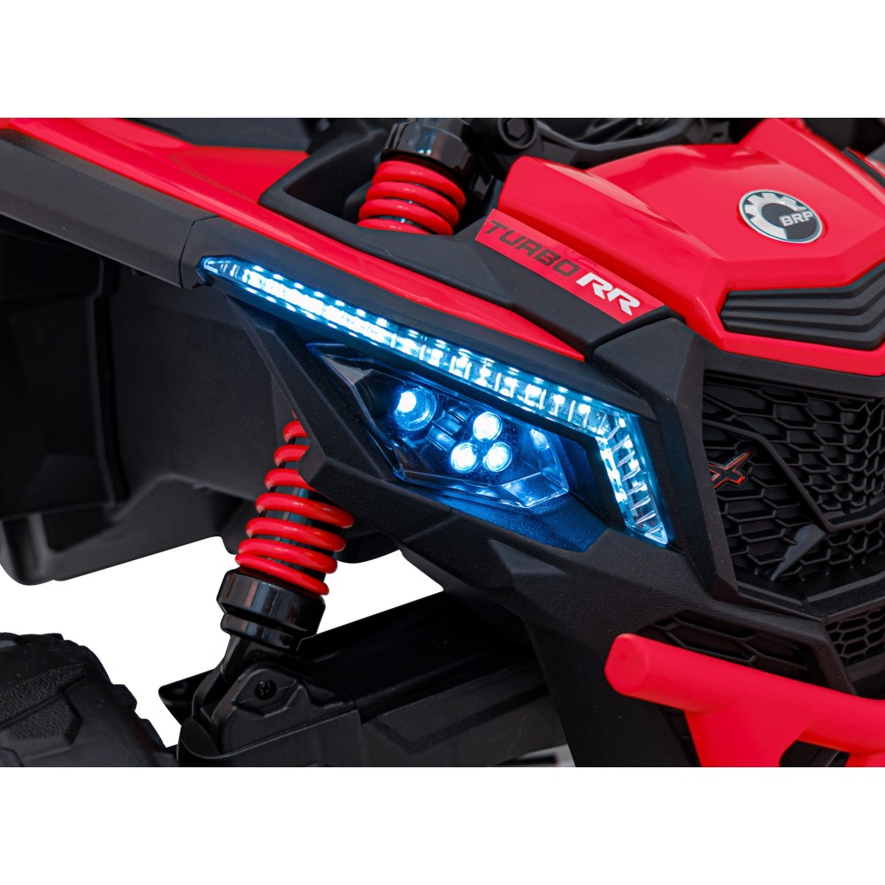 JOKO Elektrické autíčko BUGGY ATV CAN-AM Maverick, 4x200W 24V, Penové kolesá, kožené sedadlo, FM rádio, červené