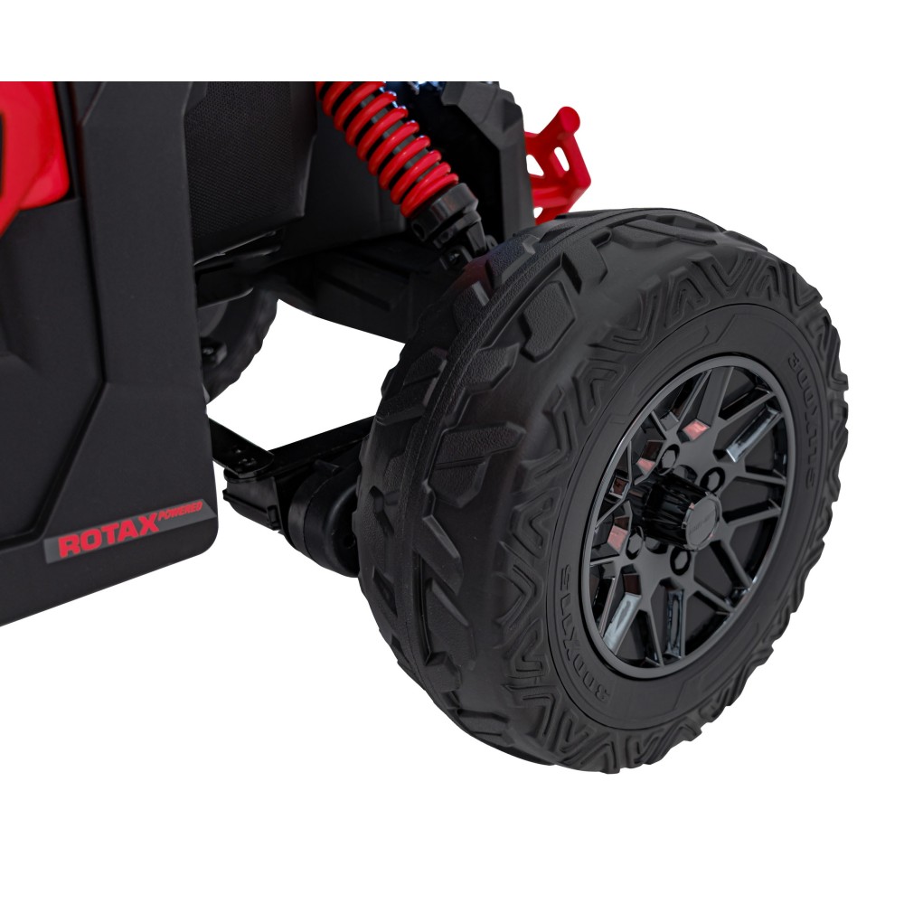 JOKO Elektrické autíčko BUGGY ATV CAN-AM Maverick, 4x200W 24V, Penové kolesá, kožené sedadlo, FM rádio, červené