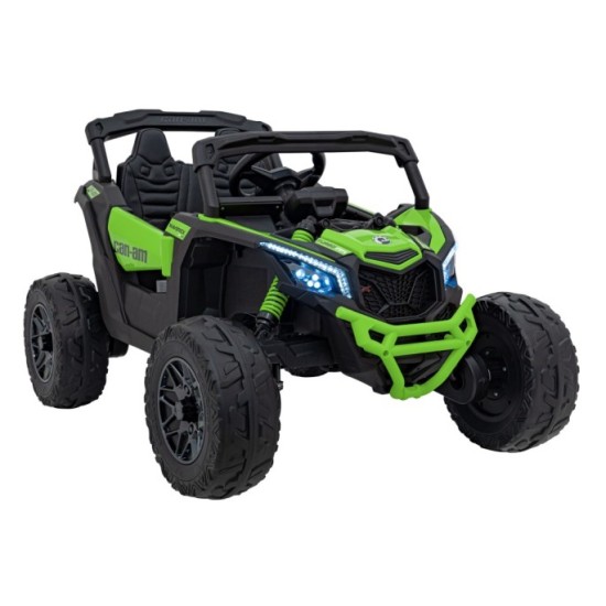 JOKO Elektrické autíčko BUGGY ATV CAN-AM Maverick, 4x200W 24V, Penové kolesá, kožené sedadlo, FM rádio, zelené