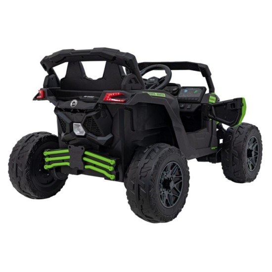 JOKO Elektrické autíčko BUGGY ATV CAN-AM Maverick, 4x200W 24V, Penové kolesá, kožené sedadlo, FM rádio, zelené
