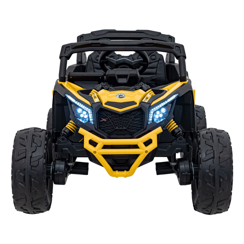 JOKO Elektrické autíčko BUGGY ATV CAN-AM Maverick, 4x200W 24V, Penové kolesá, kožené sedadlo, FM rádio, žlté