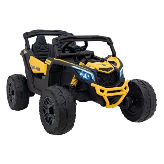 JOKO Elektrické autíčko BUGGY ATV CAN-AM Maverick, 4x200W 24V, Penové kolesá, kožené sedadlo, FM rádio, žlté