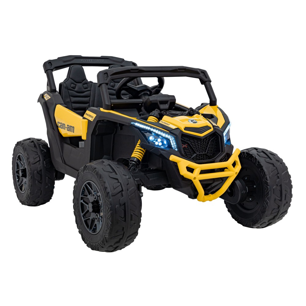 JOKO Elektrické autíčko BUGGY ATV CAN-AM Maverick, 4x200W 24V, Penové kolesá, kožené sedadlo, FM rádio, žlté