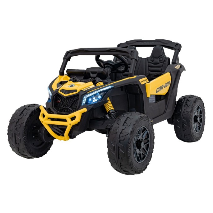 JOKO Elektrické autíčko BUGGY ATV CAN-AM Maverick, 4x200W 24V, Penové kolesá, kožené sedadlo, FM rádio, žlté