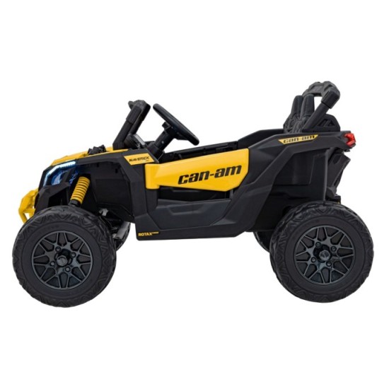 JOKO Elektrické autíčko BUGGY ATV CAN-AM Maverick, 4x200W 24V, Penové kolesá, kožené sedadlo, FM rádio, žlté
