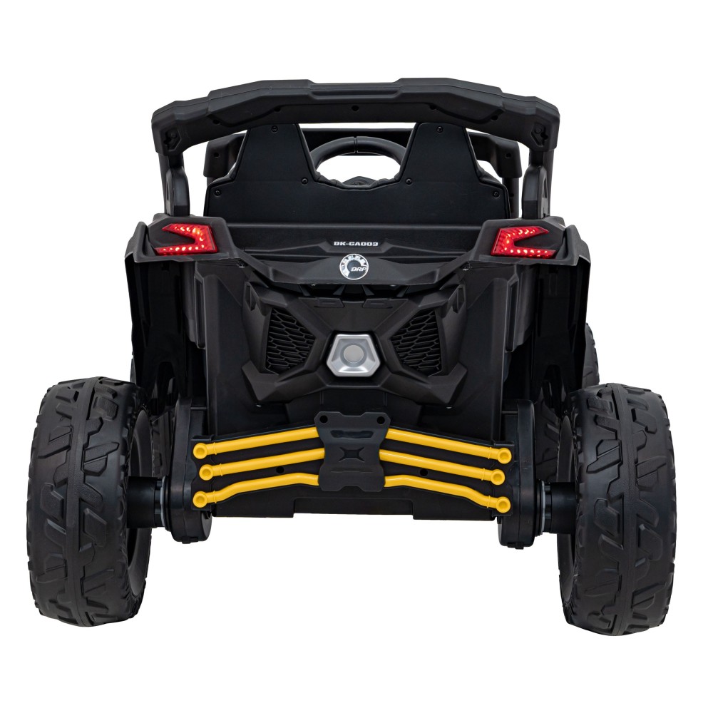 JOKO Elektrické autíčko BUGGY ATV CAN-AM Maverick, 4x200W 24V, Penové kolesá, kožené sedadlo, FM rádio, žlté