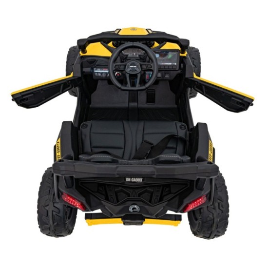 JOKO Elektrické autíčko BUGGY ATV CAN-AM Maverick, 4x200W 24V, Penové kolesá, kožené sedadlo, FM rádio, žlté