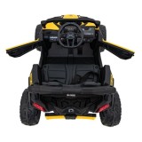 JOKO Elektrické autíčko BUGGY ATV CAN-AM Maverick, 4x200W 24V, Penové kolesá, kožené sedadlo, FM rádio, žlté