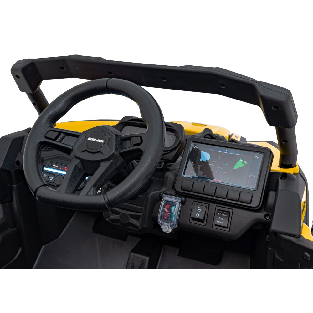 JOKO Elektrické autíčko BUGGY ATV CAN-AM Maverick, 4x200W 24V, Penové kolesá, kožené sedadlo, FM rádio, žlté