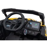 JOKO Elektrické autíčko BUGGY ATV CAN-AM Maverick, 4x200W 24V, Penové kolesá, kožené sedadlo, FM rádio, žlté