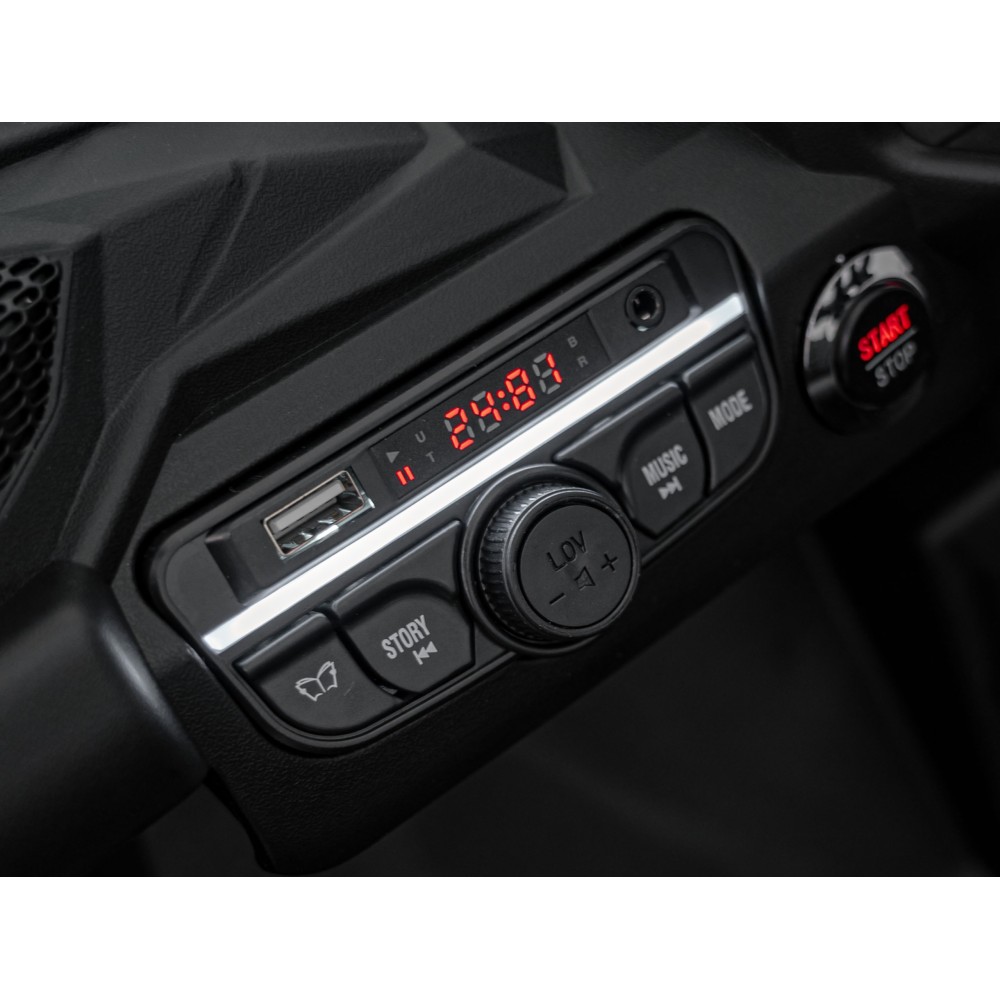 JOKO Elektrické autíčko BUGGY ATV CAN-AM Maverick, 4x200W 24V, Penové kolesá, kožené sedadlo, FM rádio, žlté