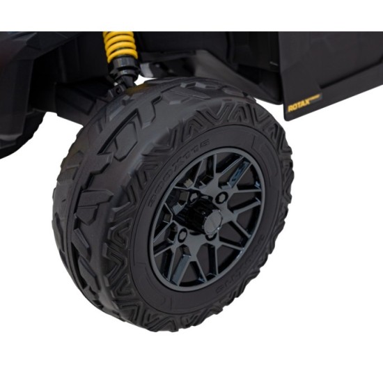 JOKO Elektrické autíčko BUGGY ATV CAN-AM Maverick, 4x200W 24V, Penové kolesá, kožené sedadlo, FM rádio, žlté