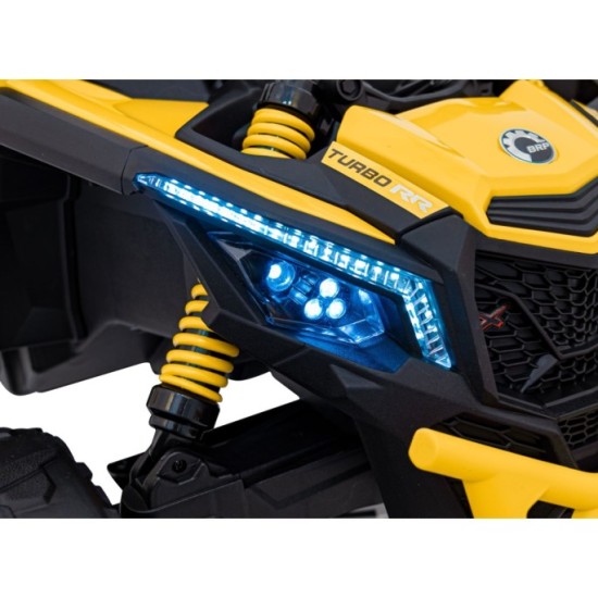 JOKO Elektrické autíčko BUGGY ATV CAN-AM Maverick, 4x200W 24V, Penové kolesá, kožené sedadlo, FM rádio, žlté