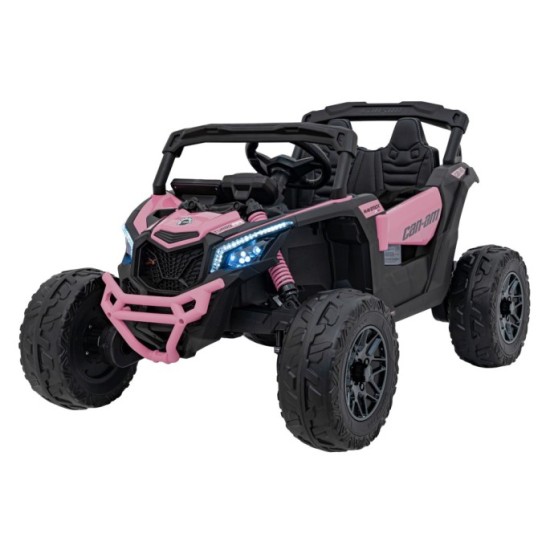 JOKO Elektrické autíčko BUGGY ATV CAN-AM Maverick, 4x200W 24V, Penové kolesá, kožené sedadlo, FM rádio, ružové