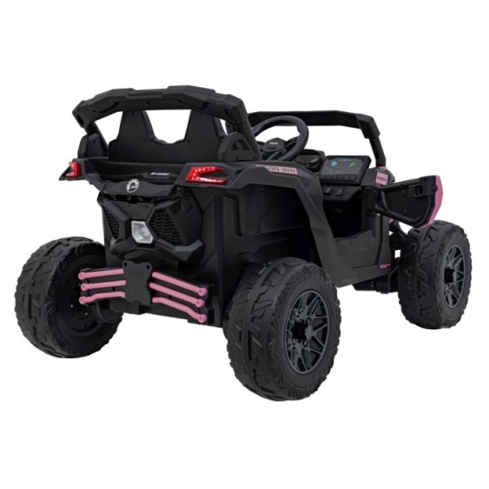 JOKO Elektrické autíčko BUGGY ATV CAN-AM Maverick, 4x200W 24V, Penové kolesá, kožené sedadlo, FM rádio, ružové