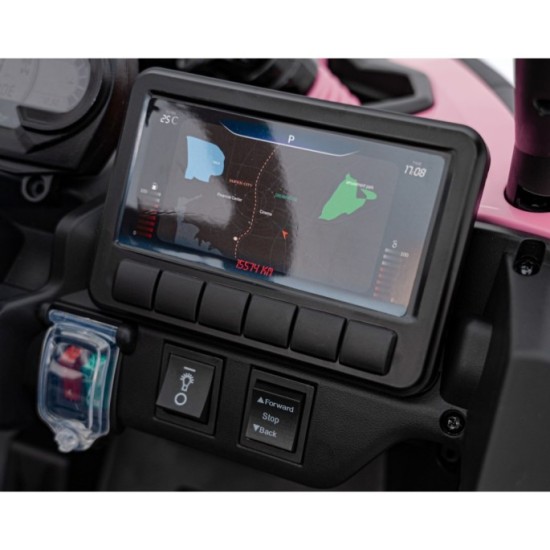 JOKO Elektrické autíčko BUGGY ATV CAN-AM Maverick, 4x200W 24V, Penové kolesá, kožené sedadlo, FM rádio, ružové
