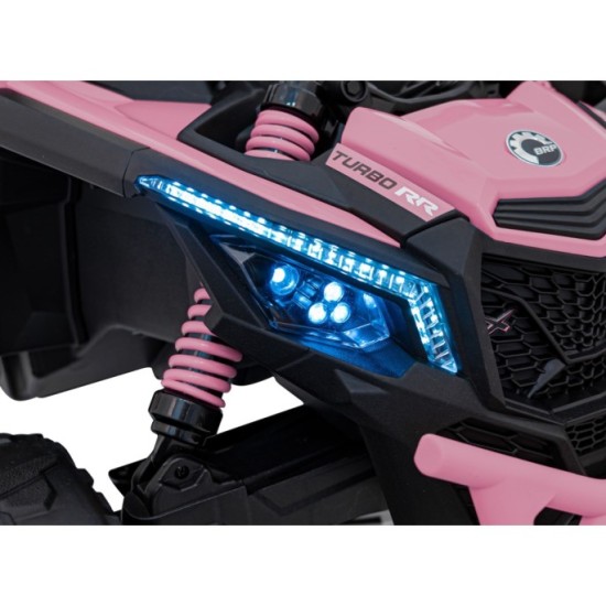 JOKO Elektrické autíčko BUGGY ATV CAN-AM Maverick, 4x200W 24V, Penové kolesá, kožené sedadlo, FM rádio, ružové