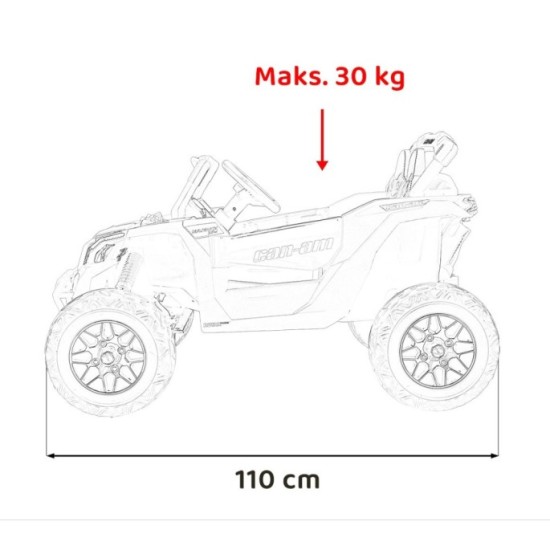 JOKO Elektrické autíčko BUGGY ATV CAN-AM Maverick, 4x200W 24V, Penové kolesá, kožené sedadlo, FM rádio, ružové