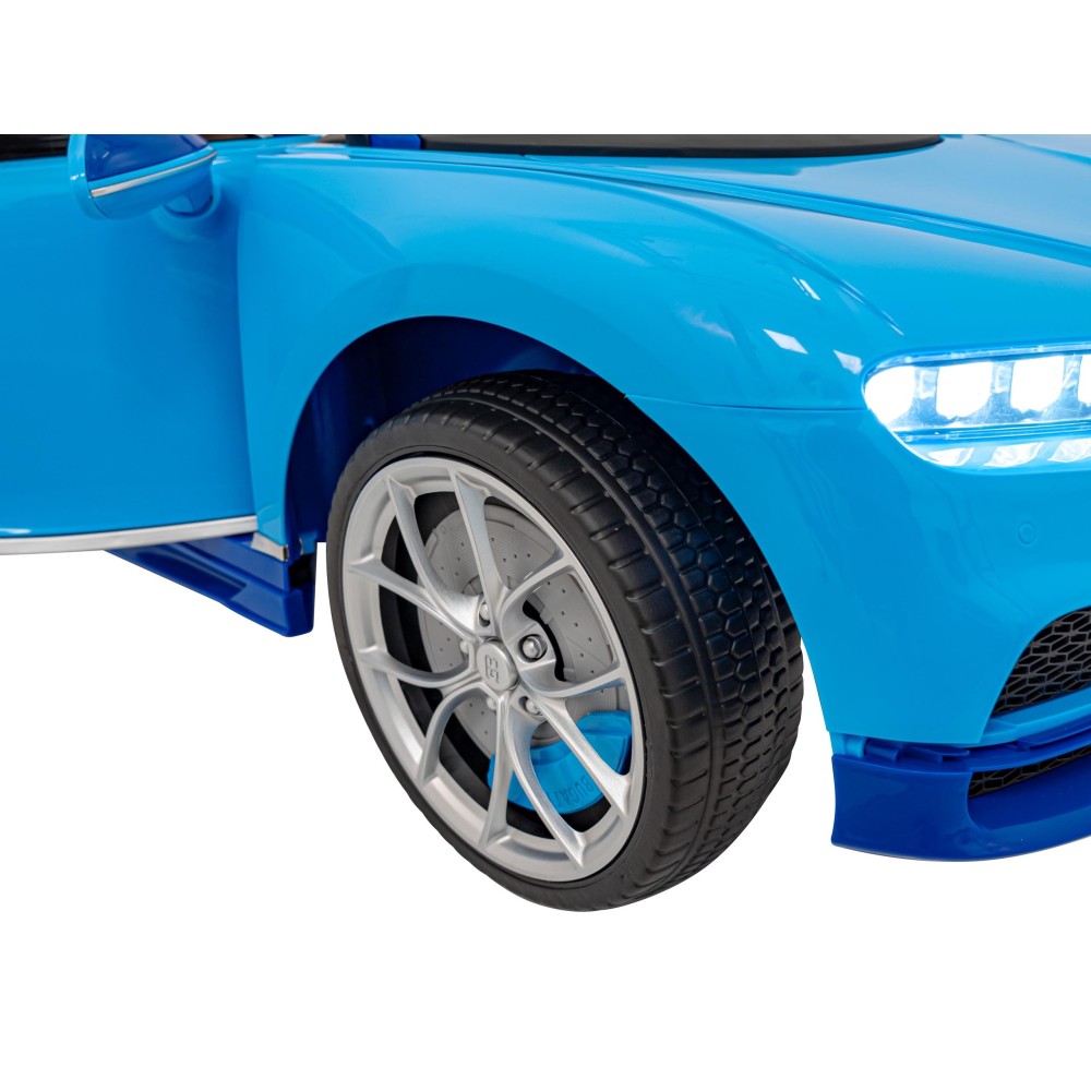 JOKO Elektrické Autíčko Bugatti Chiron, penové kolesá, kožené sedadlo, modré