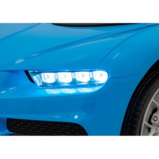 JOKO Elektrické Autíčko Bugatti Chiron, penové kolesá, kožené sedadlo, modré