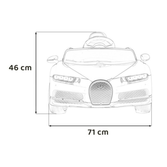 JOKO Elektrické Autíčko Bugatti Chiron, penové kolesá, kožené sedadlo, modré