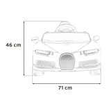 JOKO Elektrické Autíčko Bugatti Chiron, penové kolesá, kožené sedadlo, modré