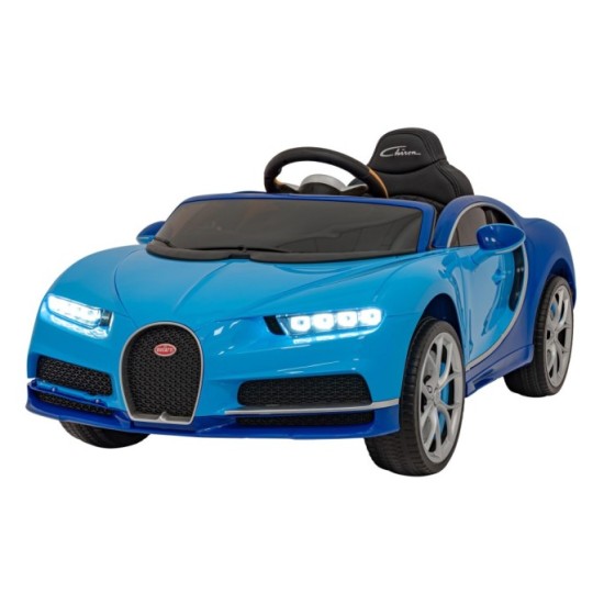 JOKO Elektrické Autíčko Bugatti Chiron, penové kolesá, kožené sedadlo, modré