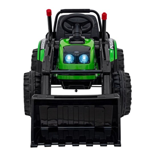 JOKO Elektrický Traktor Pushdozer s Predným Nakladačom, zelený