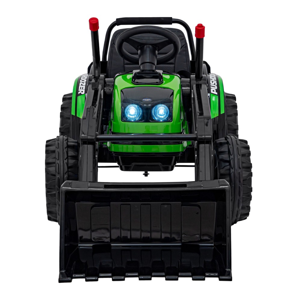 JOKO Elektrický Traktor Pushdozer s Predným Nakladačom, zelený