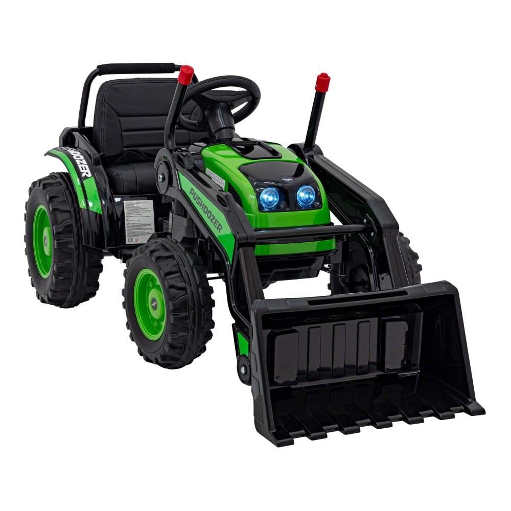 JOKO Elektrický Traktor Pushdozer s Predným Nakladačom, zelený